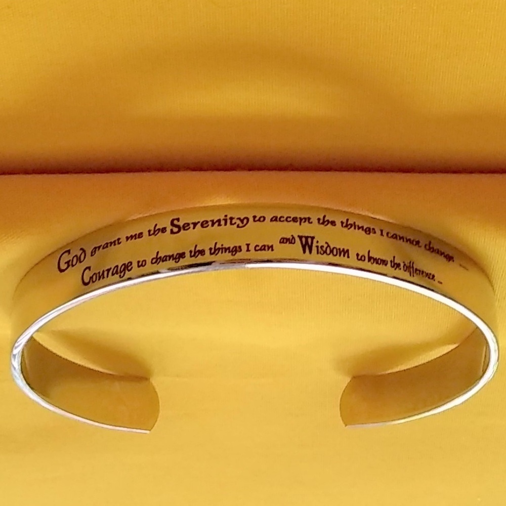 Strong Metal Bracelet with the Serenity Prayer.